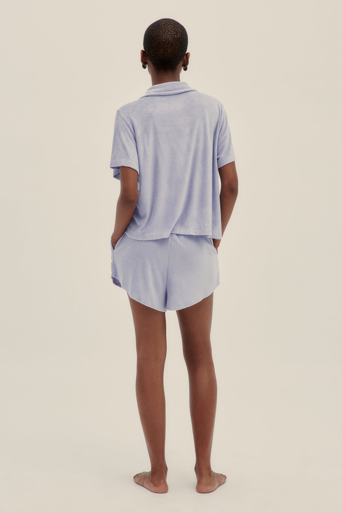 Lavender Towel Short Sleeve Shirt - Polonio