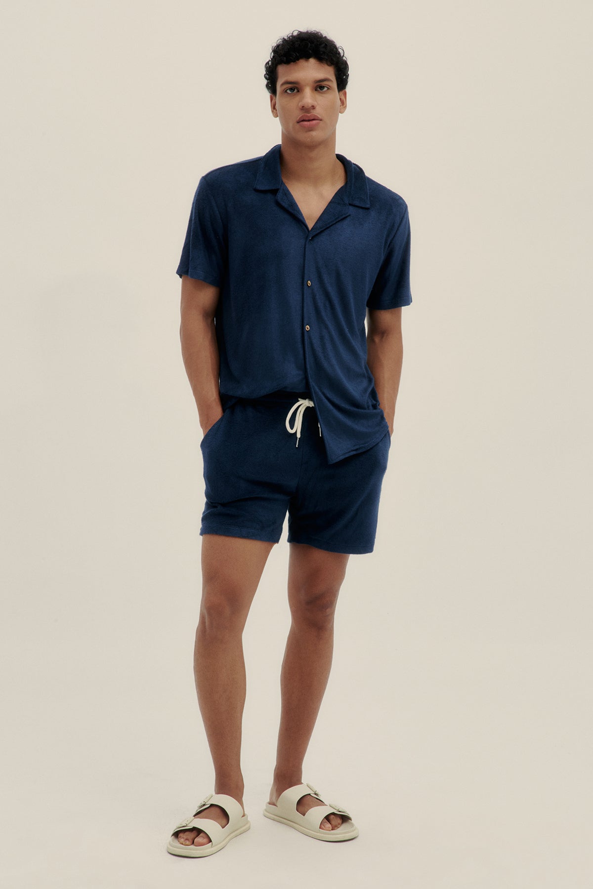 TOWEL CAMP-COLLAR SHIRT azul xl