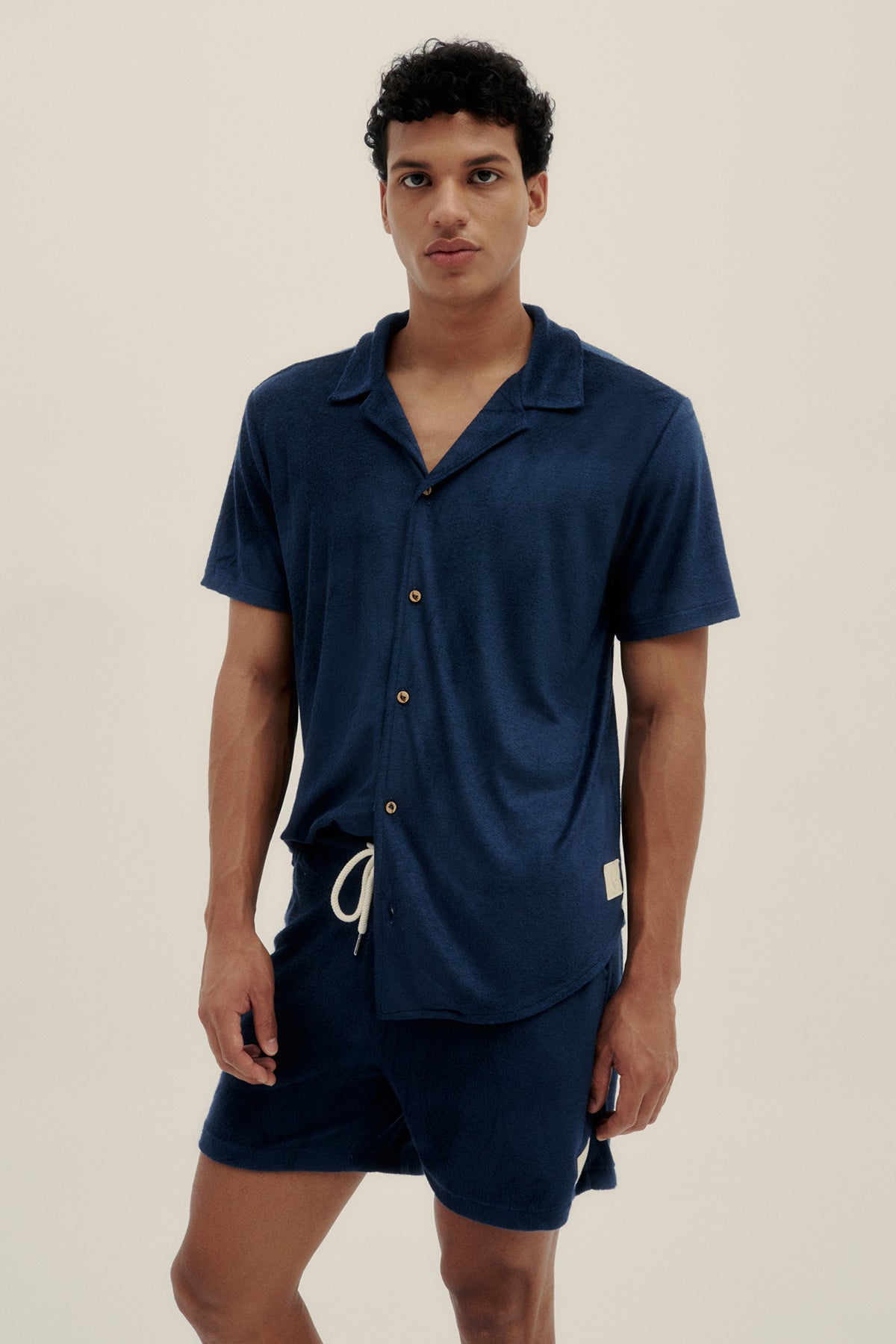 TOWEL CAMP-COLLAR SHIRT azul xl