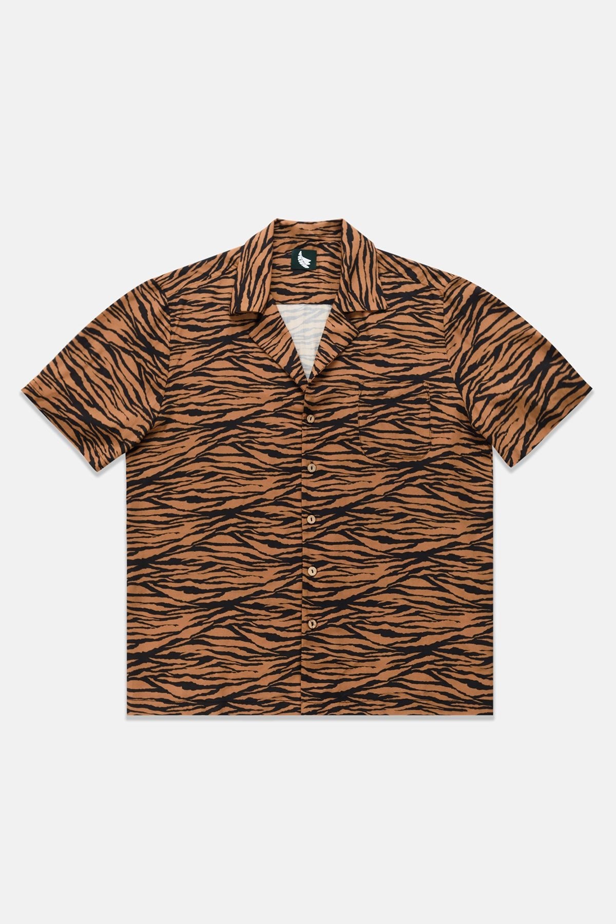 Tigre Camisa Camp-Collar